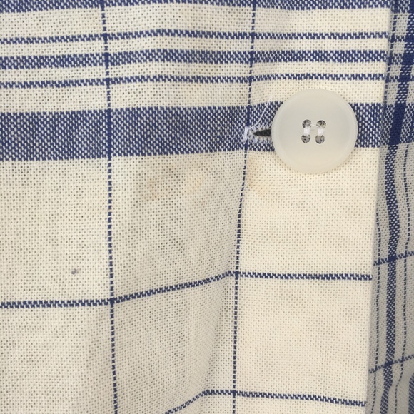 High Waisted Plaid Kilt Blue White Vintage - Picture 3 of 5